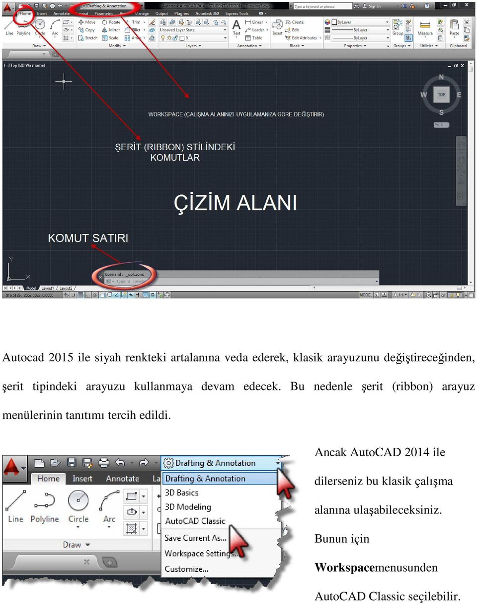 Bu nedenle şerit (ribbon) arayuz menülerinin tanıtımı tercih edildi.