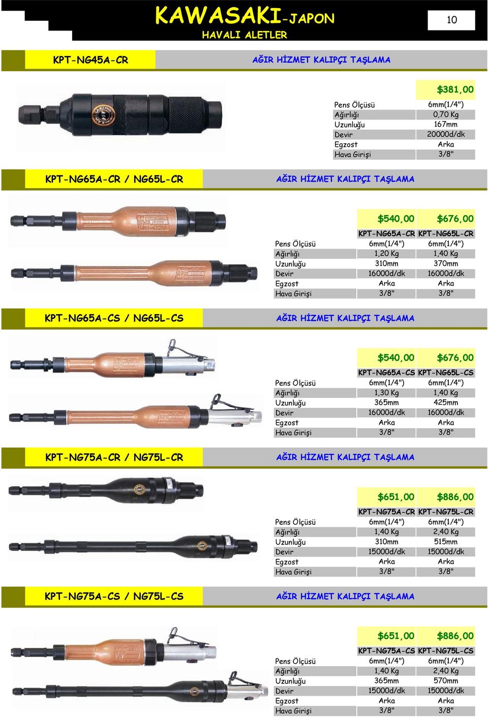 Kg 1,40 Kg 365mm 425mm 16000d/dk 16000d/dk KPT-NG75A-CR / NG75L-CR AĞIR HİZMET KALIPÇI $651,00 $886,00 KPT-NG75A-CR KPT-NG75L-CR 6mm() 6mm() 1,40 Kg 2,40 Kg 310mm