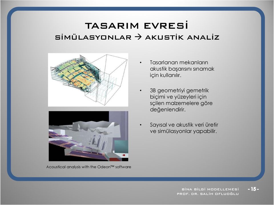 3B geometriyi gemetrik biçimi ve yüzeyleri için sçilen malzemelere göre