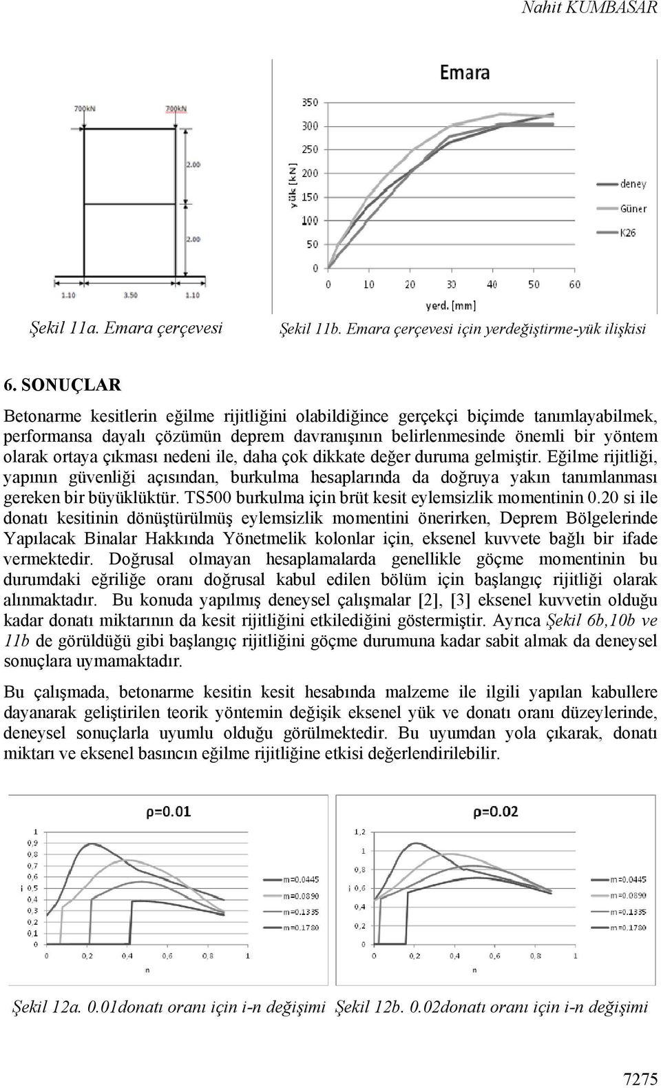 nedeni ile, daha çok dikkate değer duruma gelmiştir. Eğilme rijitliği, yapının güvenliği açısından, burkulma hesaplarında da doğruya yakın tanımlanması gereken bir büyüklüktür.