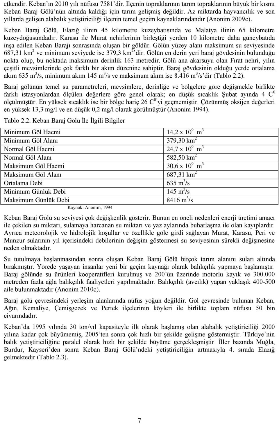 Keban Baraj Gölü, Elazığ ilinin 45 kilometre kuzeybatısında ve Malatya ilinin 65 kilometre kuzeydoğusundadır.