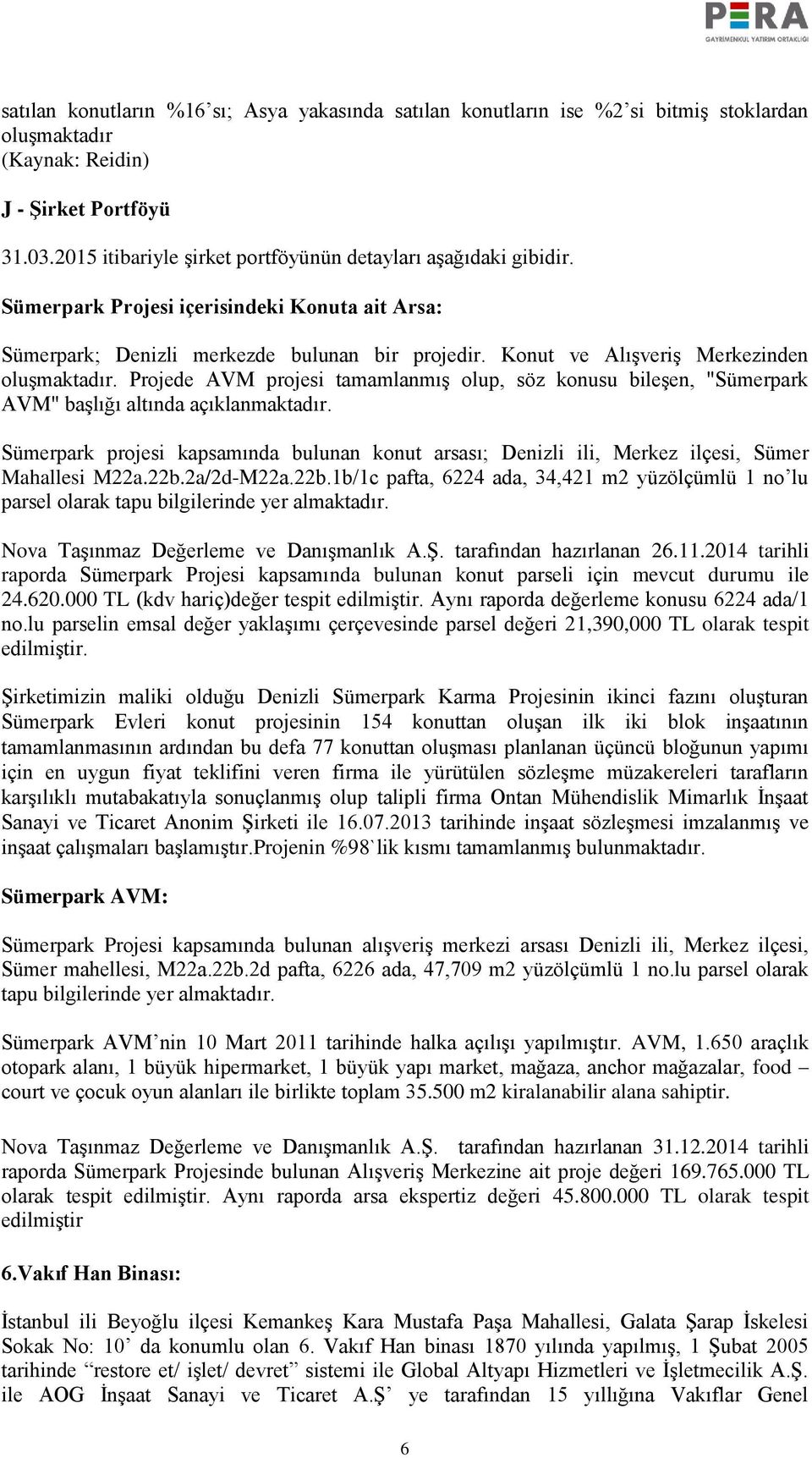 Konut ve Alışveriş Merkezinden oluşmaktadır. Projede AVM projesi tamamlanmış olup, söz konusu bileşen, "Sümerpark AVM" başlığı altında açıklanmaktadır.