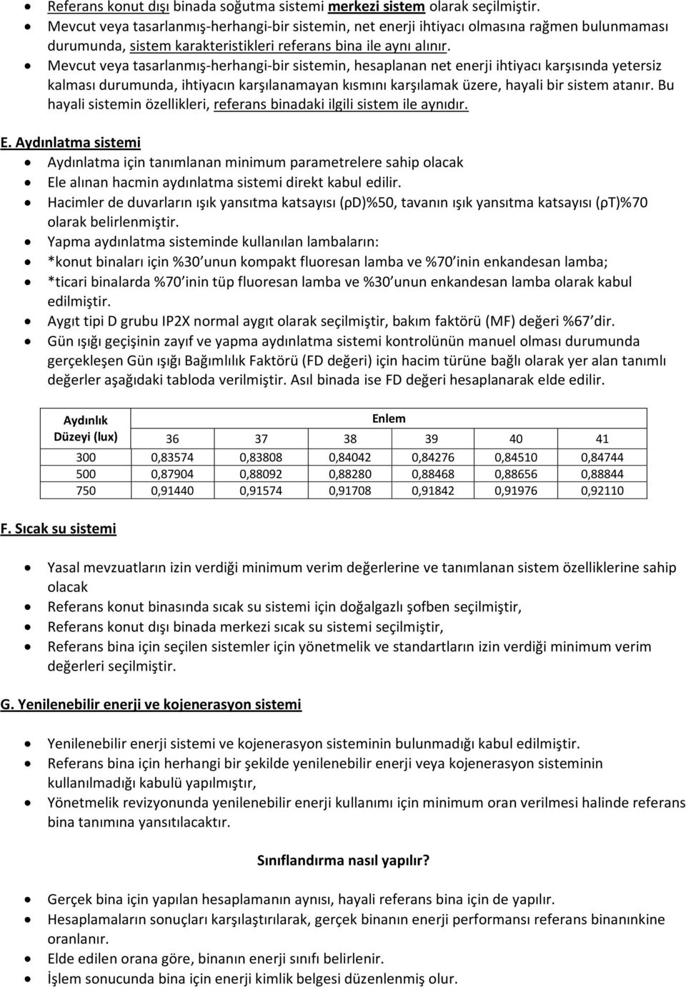 Mevcut veya tasarlanmış-herhangi-bir sistemin, hesaplanan net enerji ihtiyacı karşısında yetersiz kalması durumunda, ihtiyacın karşılanamayan kısmını karşılamak üzere, hayali bir sistem atanır.