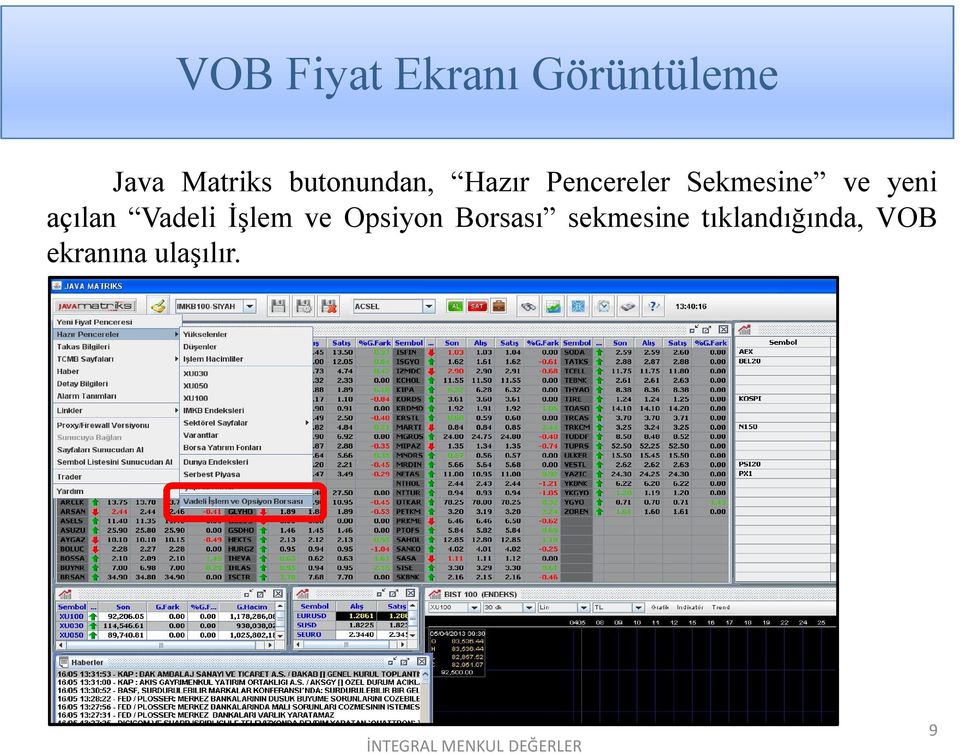 yeni açılan Vadeli İşlem ve Opsiyon Borsası