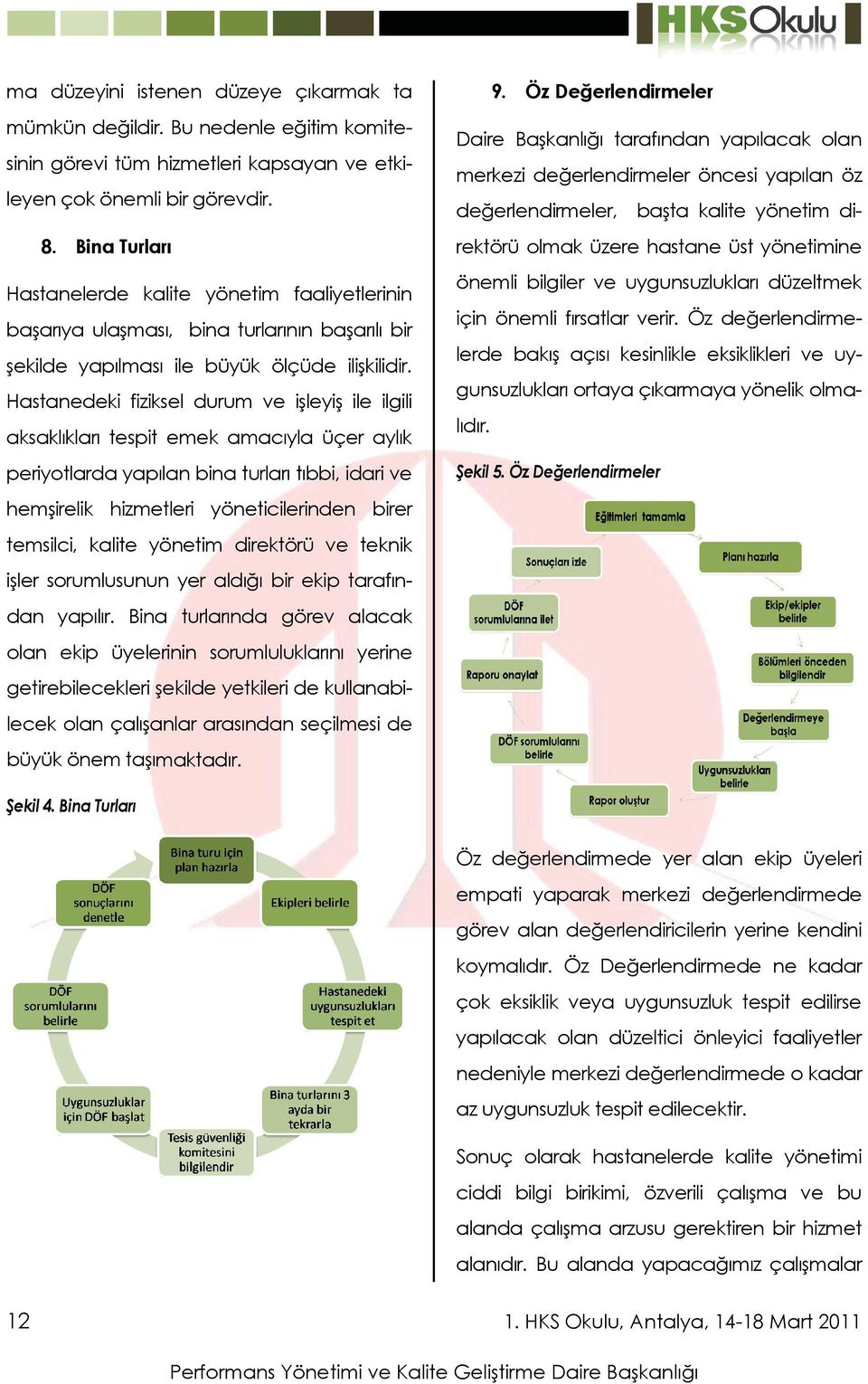 Hastanedeki fiziksel durum ve işleyiş ile ilgili aksaklıkları tespit emek amacıyla üçer aylık periyotlarda yapılan bina turları tıbbi, idari ve hemşirelik hizmetleri yöneticilerinden birer temsilci,