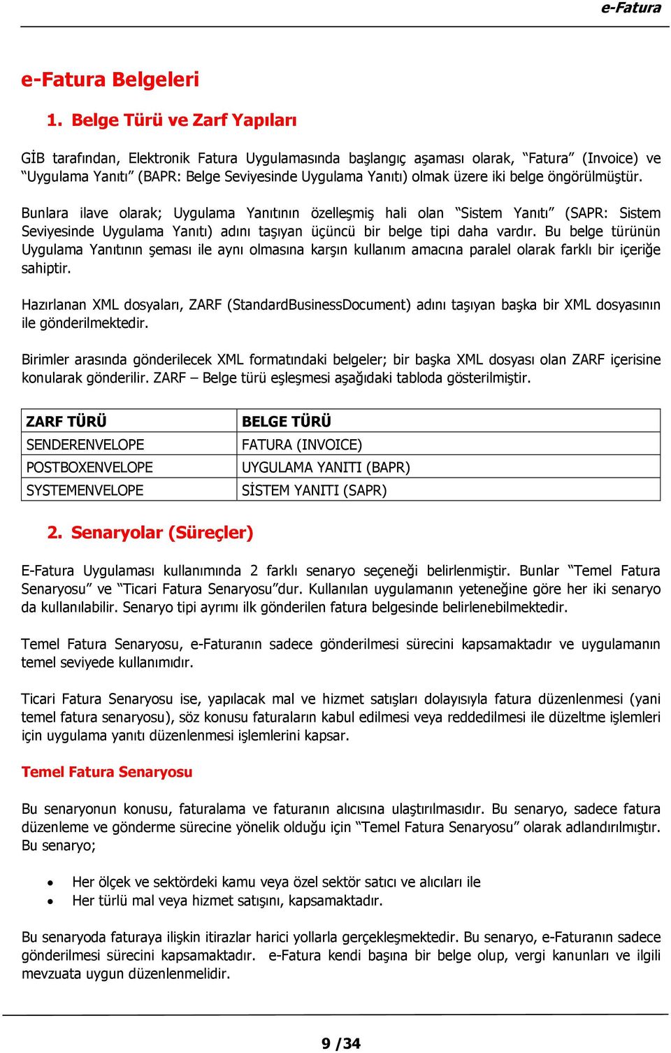 belge öngörülmüştür. Bunlara ilave olarak; Uygulama Yanıtının özelleşmiş hali olan Sistem Yanıtı (SAPR: Sistem Seviyesinde Uygulama Yanıtı) adını taşıyan üçüncü bir belge tipi daha vardır.