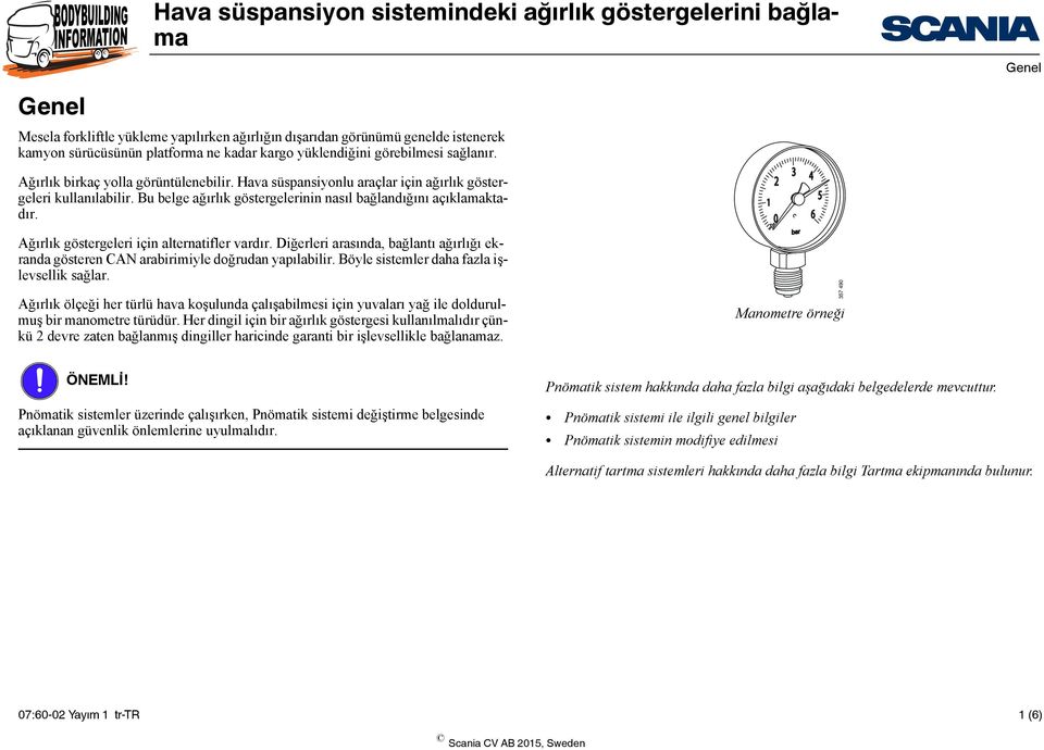 Ağırlık göstergeleri için alternatifler vardır. Diğerleri arasında, bağlantı ağırlığı ekranda gösteren CAN arabirimiyle doğrudan yapılabilir. Böyle sistemler daha fazla işlevsellik sağlar.