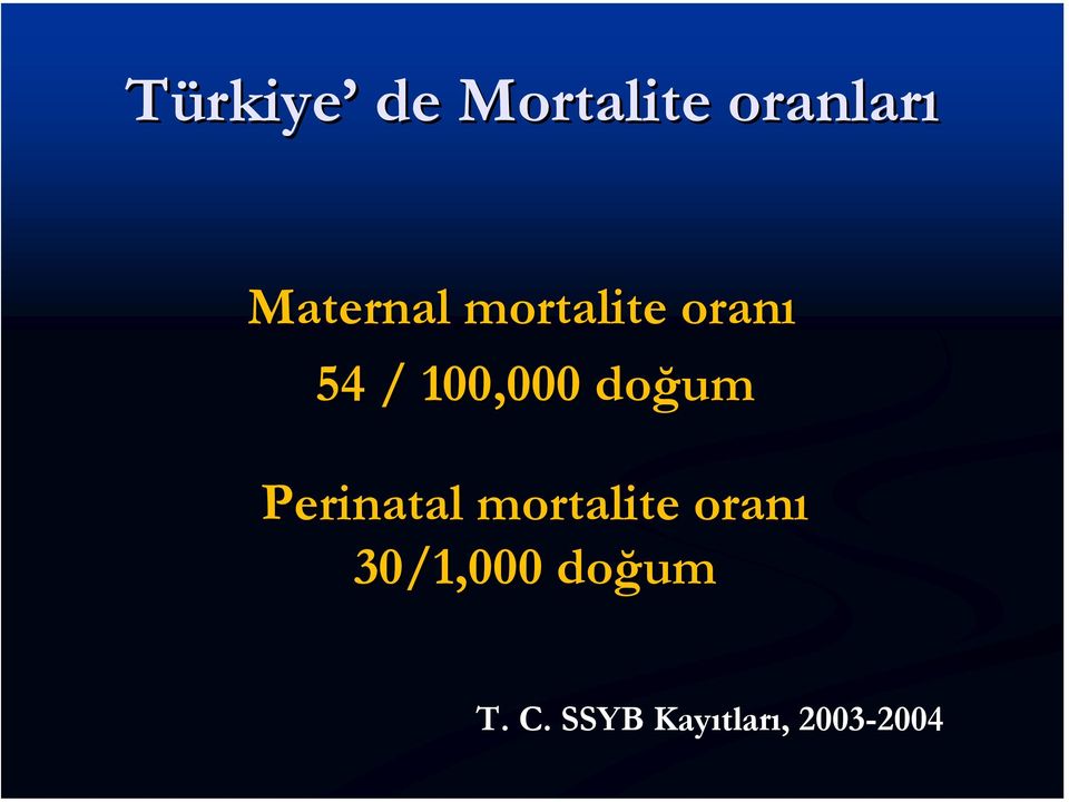 100,000 doğum Perinatal mortalite