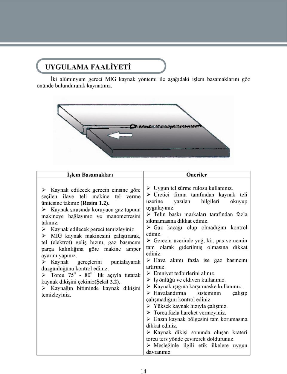 Kaynak sırasında koruyucu gaz tüpünü makineye bağlayınız ve manometresini takınız.