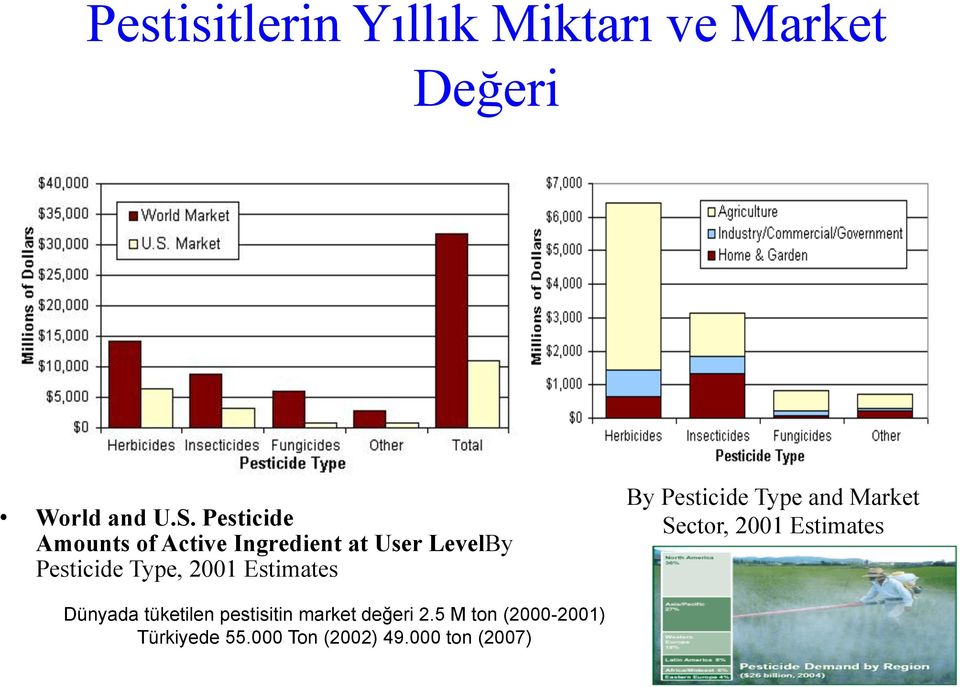 Estimates By Pesticide Type and Market Sector, 2001 Estimates Dünyada