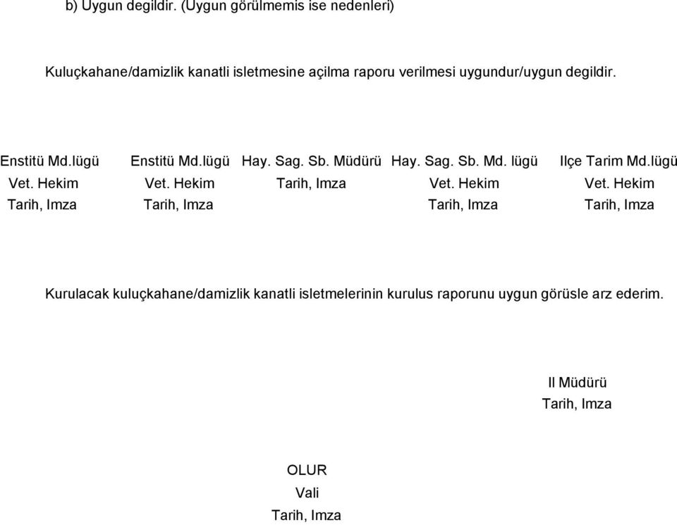 degildir. Enstitü Md.lügü Enstitü Md.lügü Hay. Sag. Sb. Müdürü Hay. Sag. Sb. Md. lügü Ilçe Tarim Md.lügü Vet. Hekim Vet.