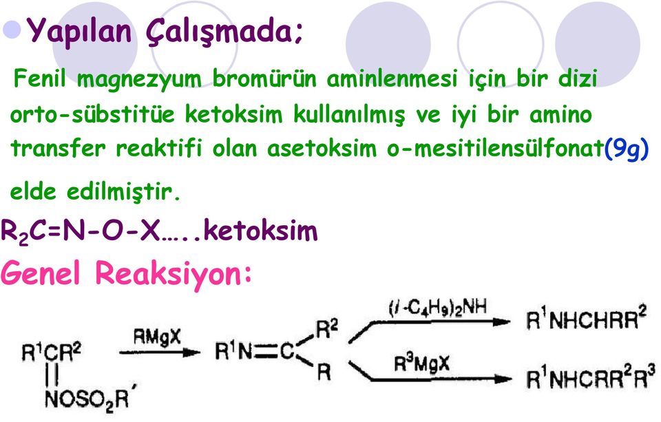 bir amino transfer reaktifi olan asetoksim
