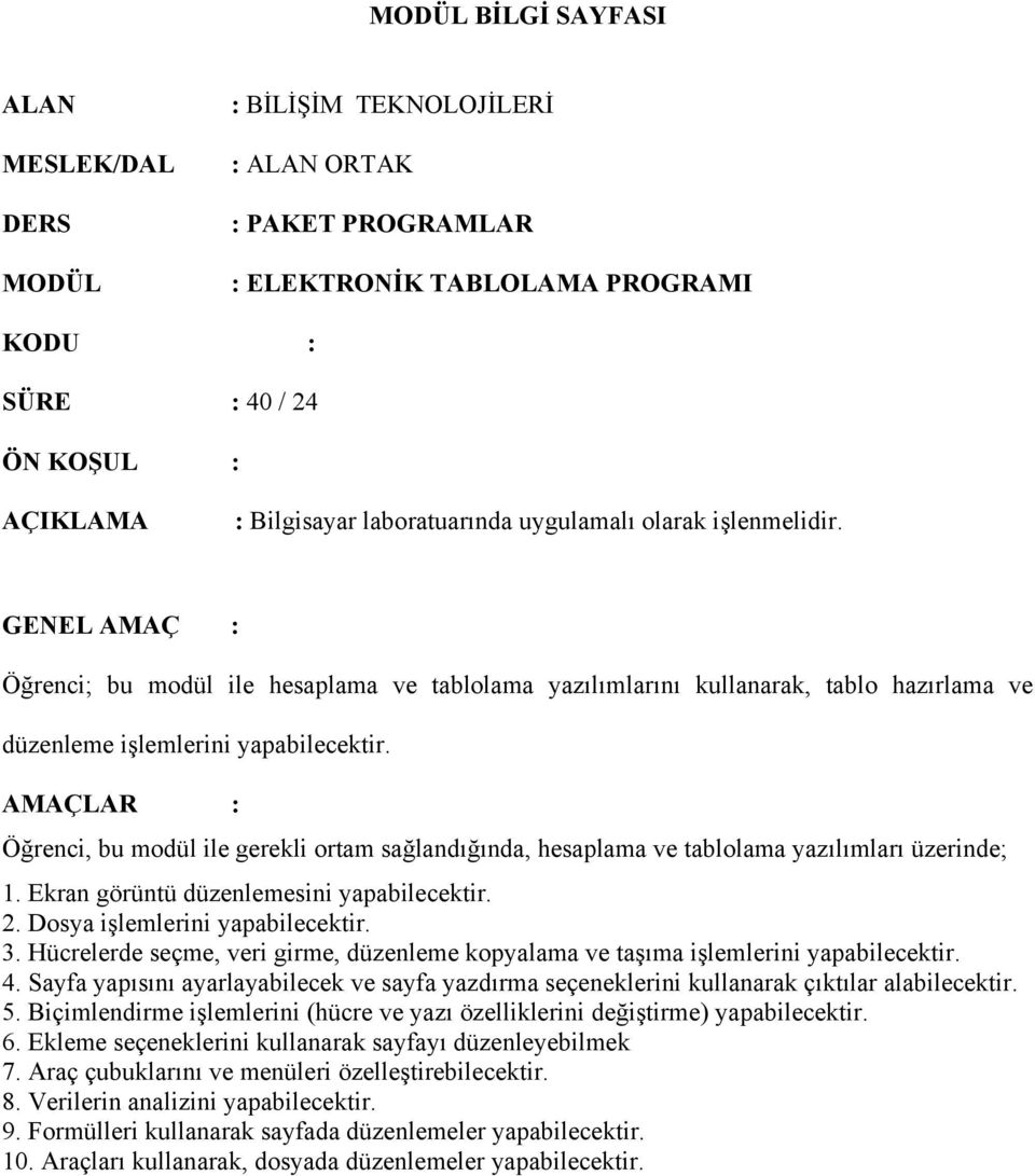 PAKET PROGRAMLAR DERSİ - PDF Ücretsiz indirin