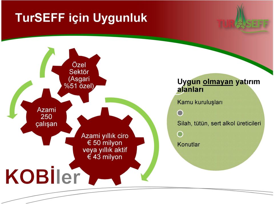 yıllık aktif 43 milyon Uygun olmayan yatırım alanları