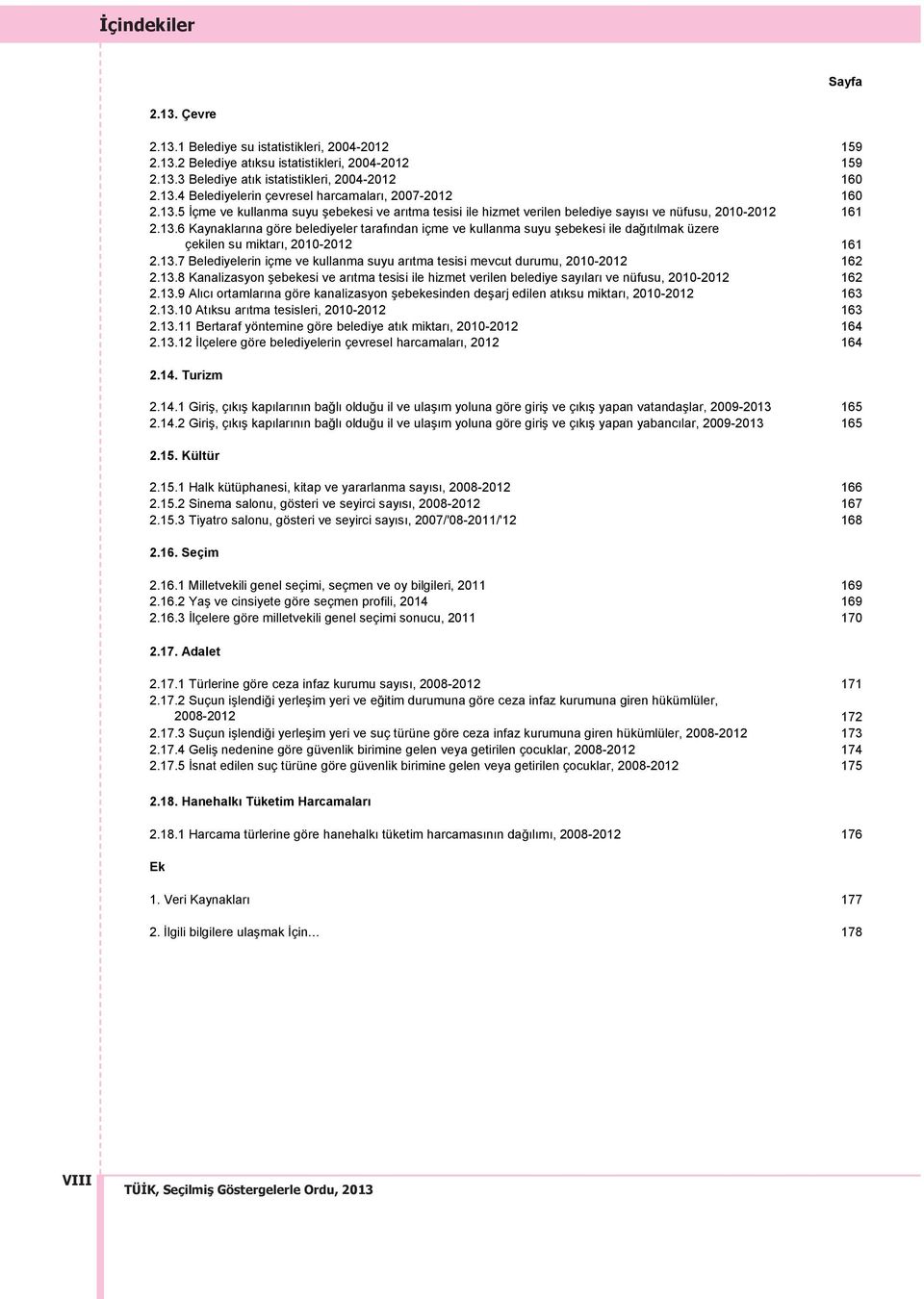 1 Belediye su istatistikleri, 2004-2012 159 159 160 160 161 161 162 162 163 163