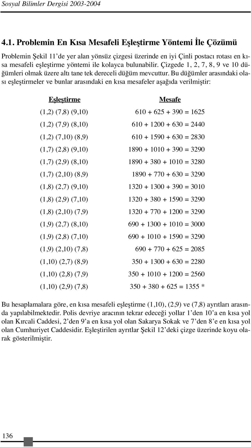 Çizgede 1, 2, 7, 8, 9 ve 10 düğümleri olmak üzere altı tane tek dereceli düğüm mevcuttur.