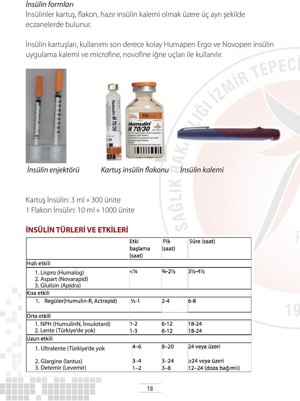 İnsülin kartuşları, kullanımı son derece kolay Humapen Ergo ve Novopen insülin uygulama kalemi ve