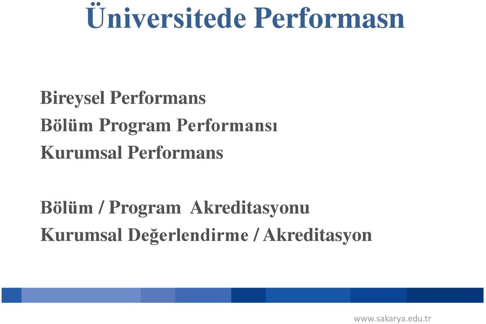 Kurumsal Performans Bölüm / Program