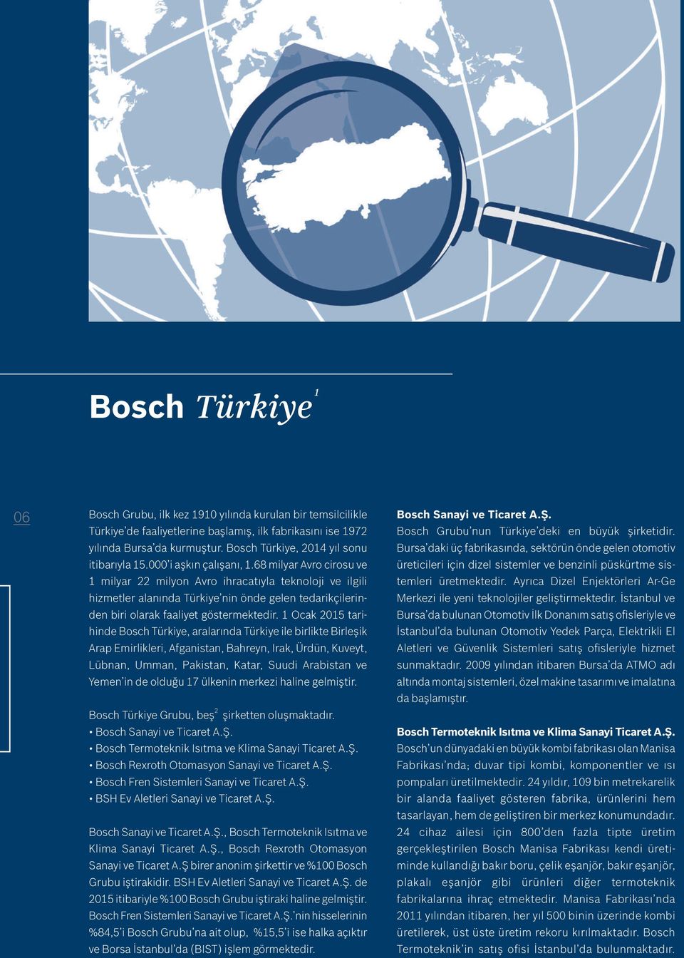 68 milyar Avro cirosu ve 1 milyar 22 milyon Avro ihracatıyla teknoloji ve ilgili hizmetler alanında Türkiye nin önde gelen tedarikçilerinden biri olarak faaliyet göstermektedir.