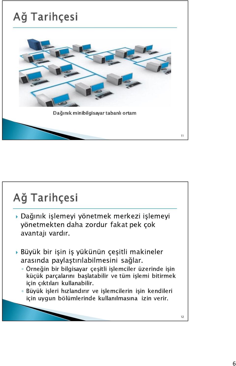 Örneğin bir bilgisayar çeşitli işlemciler üzerinde işin küçük parçalarını başlatabilir ve tüm işlemi bitirmek için