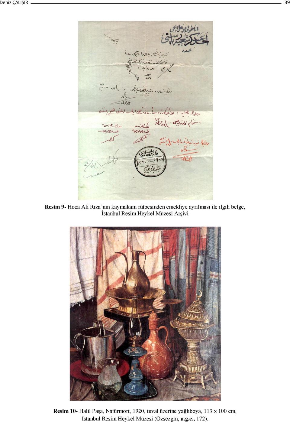 Arşivi Resim 10- Halil Paşa, Natürmort, 1920, tuval üzerine