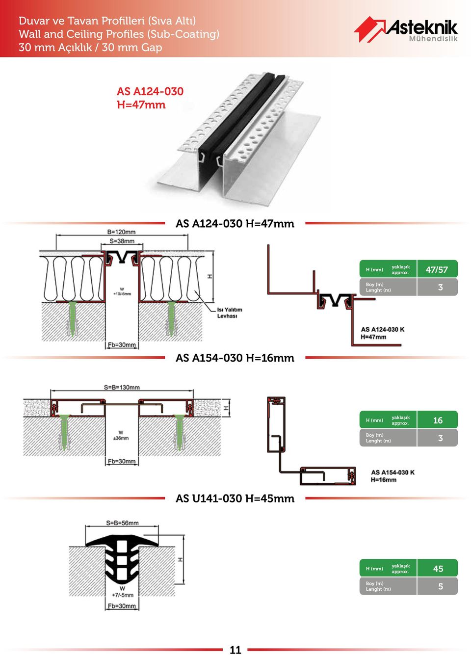 mm Gap AS A124-00 H=47mm AS A124-00 H=47mm