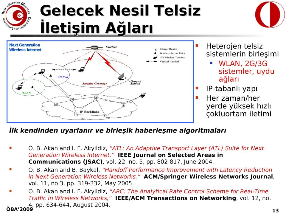 Akyildiz, ATL: An Adaptive Transport Layer (ATL) Suite for Next Generation Wireless Internet, IEEE Journal on Selected Areas in Communications (JSAC), vol. 22, no. 5, pp. 802-817, June 2004. O. B.