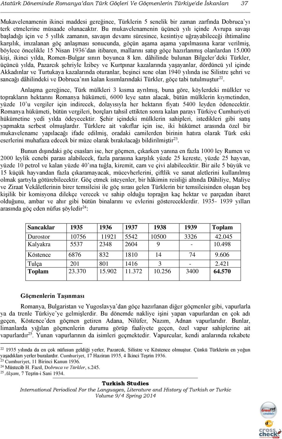 Bu mukavelenamenin üçüncü yılı içinde Avrupa savaşı başladığı için ve 5 yıllık zamanın, savaşın devamı süresince, kesintiye uğrayabileceği ihtimaline karşılık, imzalanan göç anlaşması sonucunda,