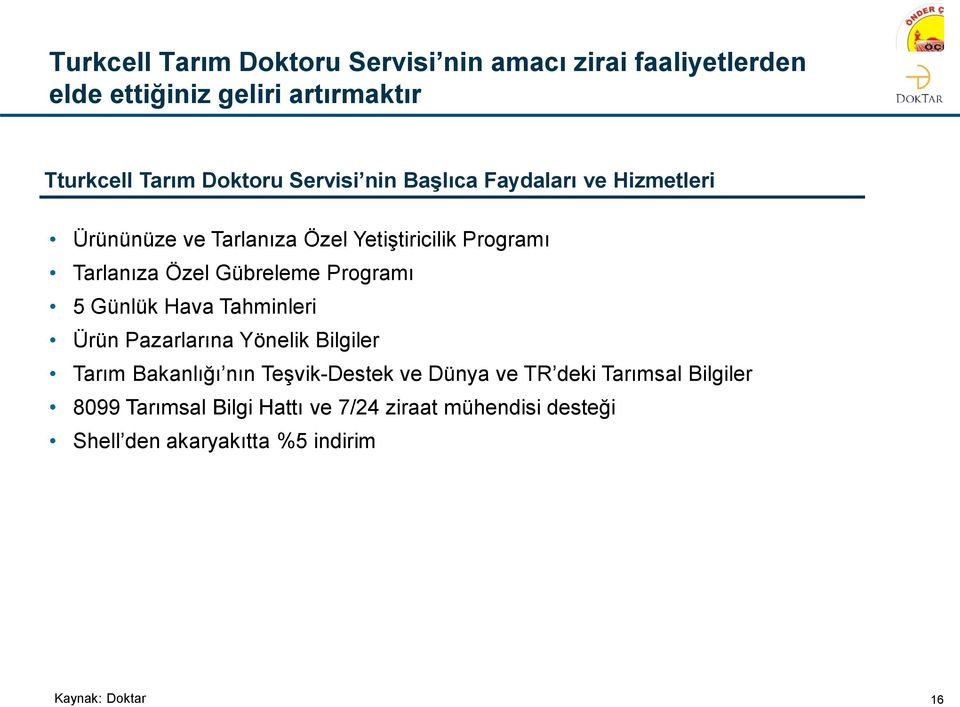 Programı 5 Günlük Hava Tahminleri Ürün Pazarlarına Yönelik Bilgiler Tarım Bakanlığı nın Teşvik-Destek ve Dünya ve TR deki