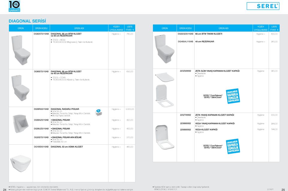 690,00 223ZS00002 ZETA SLİM YAVAŞ KAPANAN KLOZET KAPAĞI 360,00 SEREL EasyRelease SEREL SilentClose DG09RAS110AB DG09AZS110AB DG09UZS110AB DIAGONAL RADARLI PISUAR 34 x 39 cm Arkadan Temiz Su Girişli,