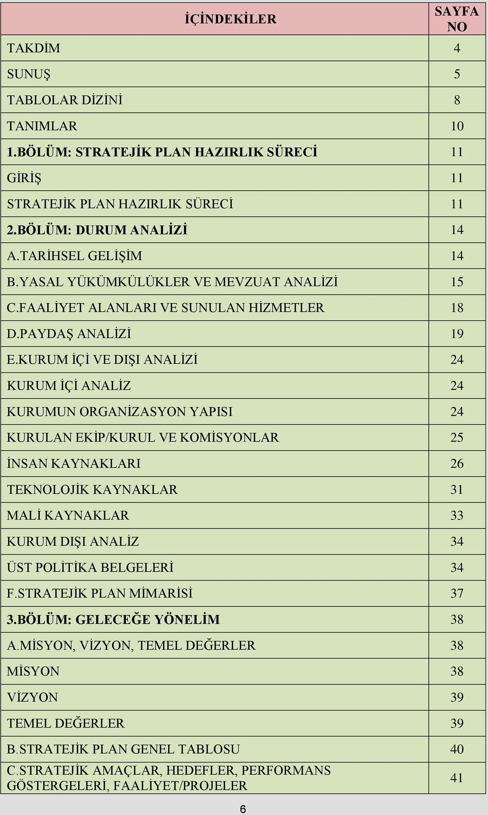 KURUM İÇİ VE DIŞI ANALİZİ 24 KURUM İÇİ ANALİZ 24 KURUMUN ORGANİZASYON YAPISI 24 KURULAN EKİP/KURUL VE KOMİSYONLAR 25 İNSAN KAYNAKLARI 26 TEKNOLOJİK KAYNAKLAR 31 MALİ KAYNAKLAR 33 KURUM DIŞI