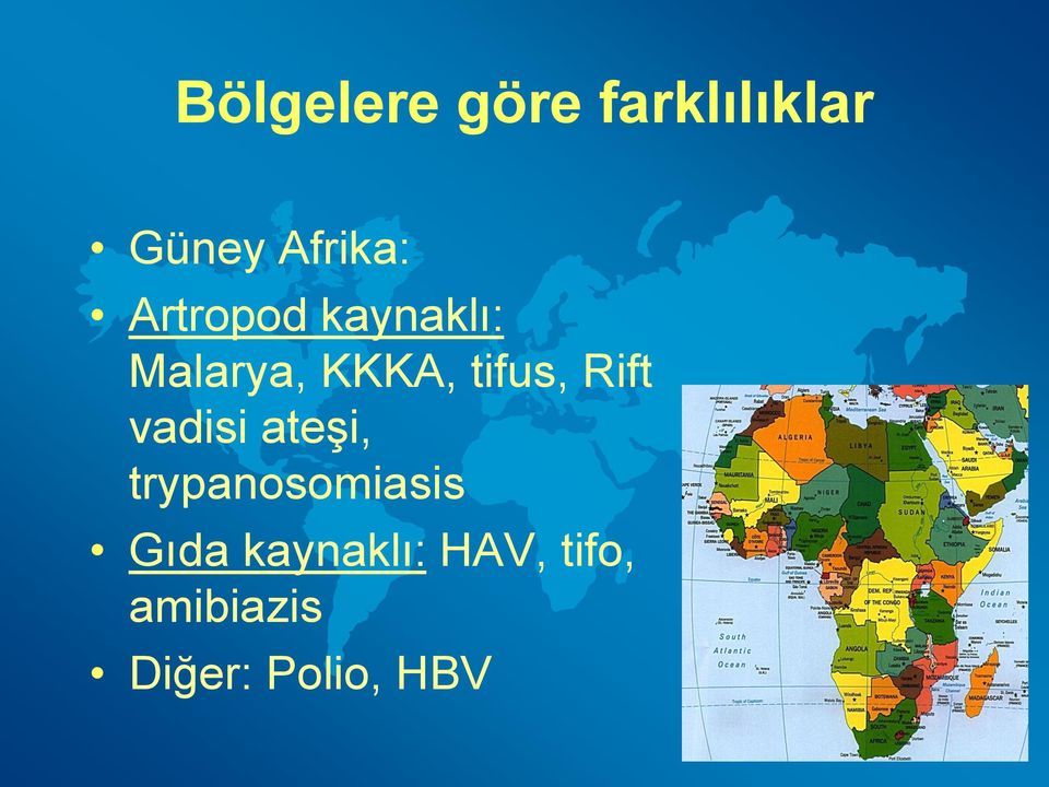 Rift vadisi ateşi, trypanosomiasis Gıda