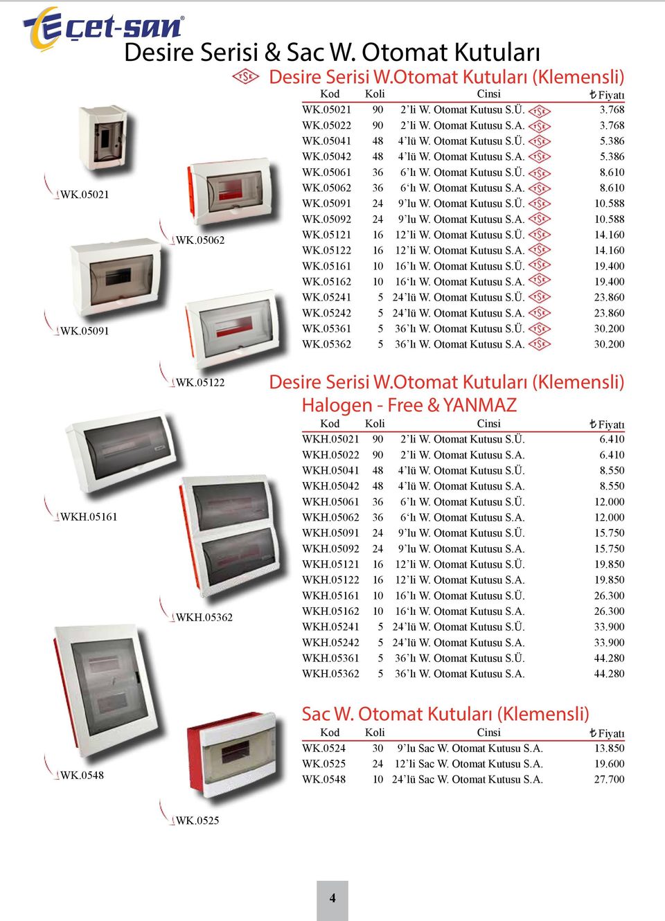 Otomat su S.Ü. 3 lı W. Otomat su S.A. 3.7 3.7 5.3 5.3.0.0 0.5 0.5.0.0 9.00 9.00 3.0 3.0 30.0 30.0 WKH.05 WK.05 WK.05 WKH.053 Desire Serisi W.Otomat ları (Klemensli) Halogen - Free & YANMAZ WKH.0 WKH.0 WKH.0 WKH.0 WKH.0 WKH.0 WKH.09 WKH.