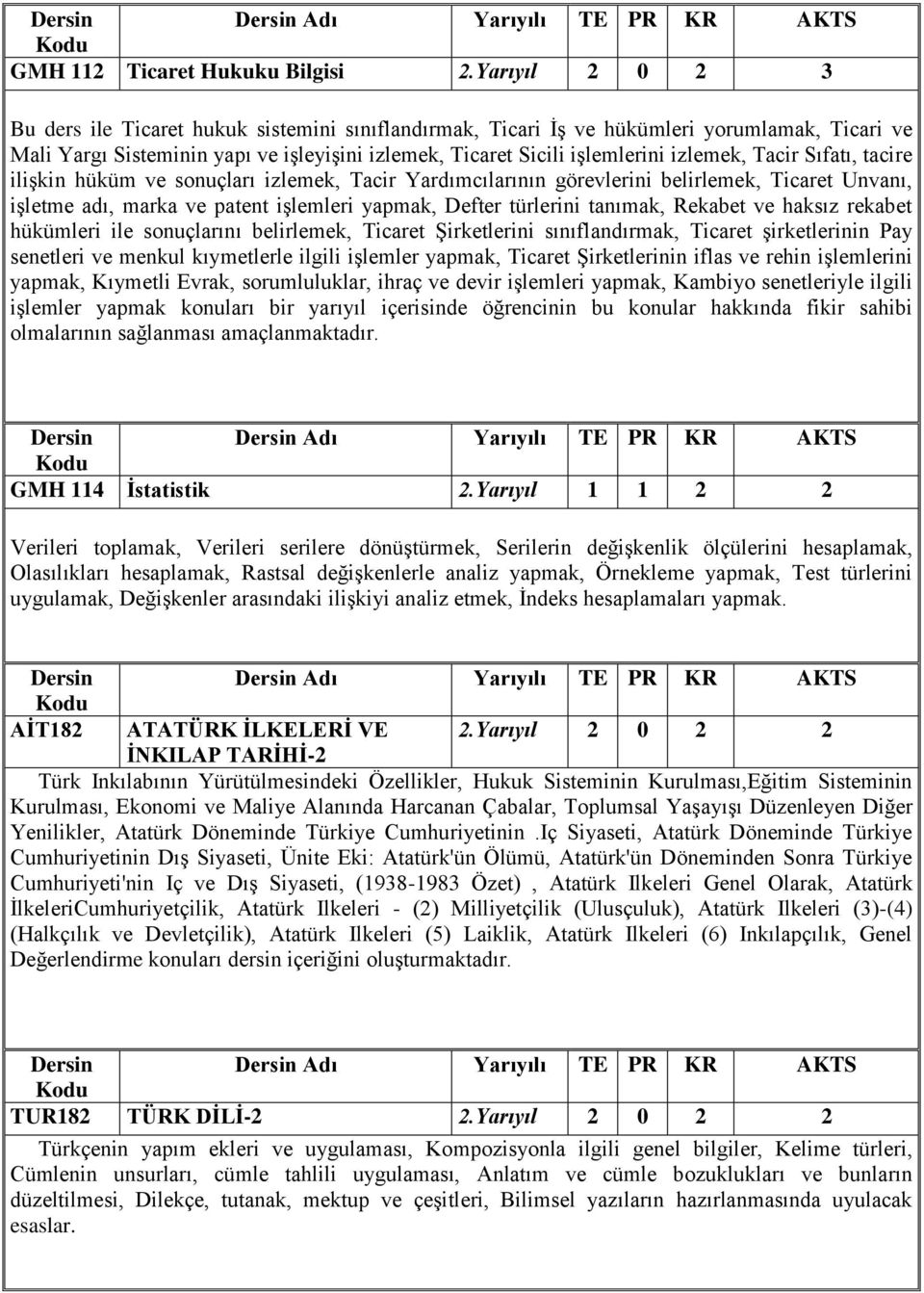 Tacir Sıfatı, tacire ilişkin hüküm ve sonuçları izlemek, Tacir Yardımcılarının görevlerini belirlemek, Ticaret Unvanı, işletme adı, marka ve patent işlemleri yapmak, Defter türlerini tanımak, Rekabet