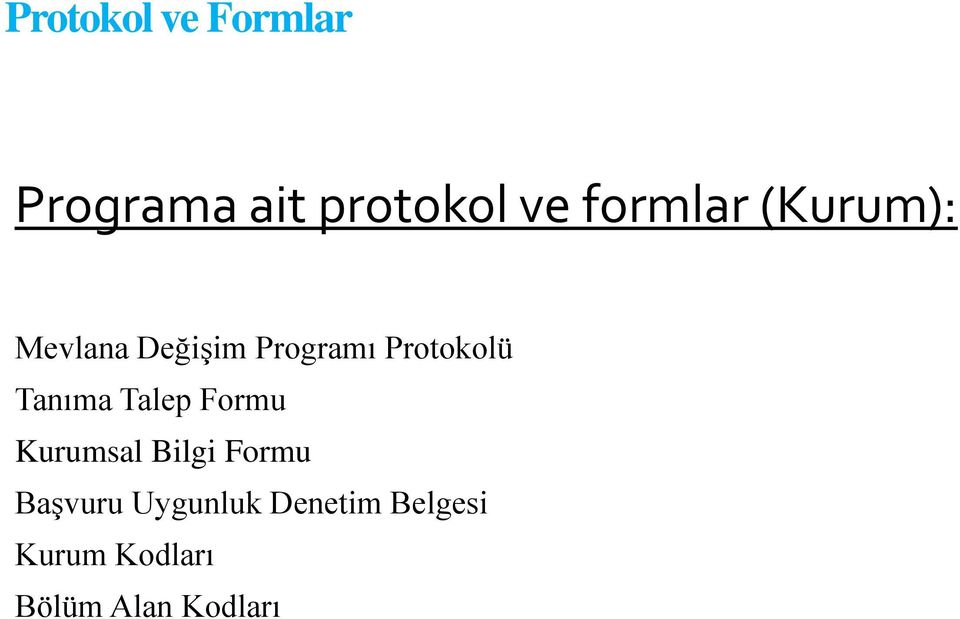 Protokolü Tanıma Talep Formu Kurumsal Bilgi Formu