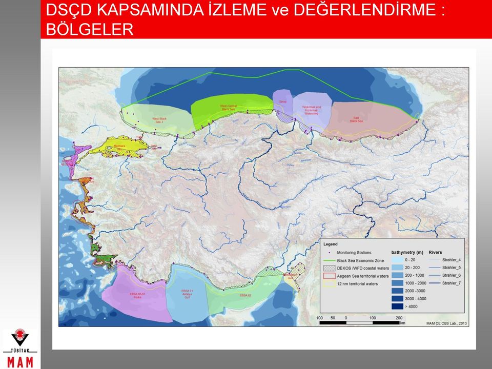Marmara Denizi-Boğazlar 2 b)kıta sahanlığı: 30-200 m Haliç 3 c)açık: >200 m Ġzmit Körfezi Ege Denizi 1 a)kıyı-geçiģ suları: <30 m Kuzey Ege 2 Orta Ege 3 b)kıta