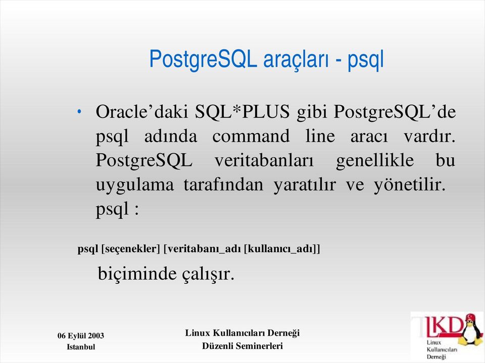 PostgreSQL veritabanları genellikle bu uygulama tarafından