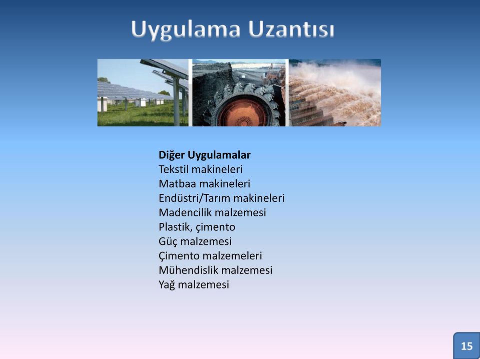 malzemesi Plastik, çimento Güç malzemesi