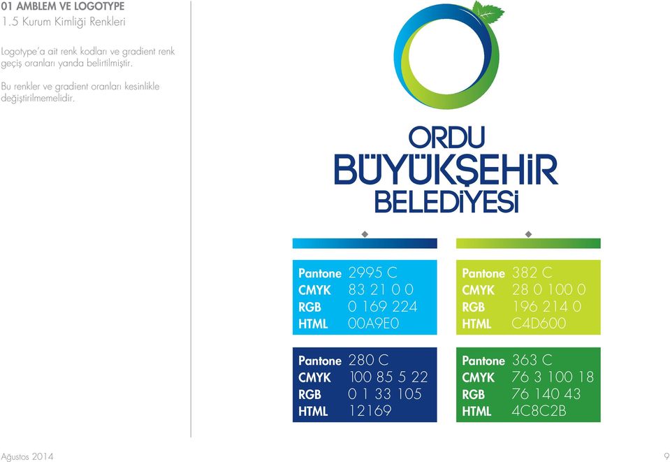 kodları ve gradient renk geçiş oranları yanda