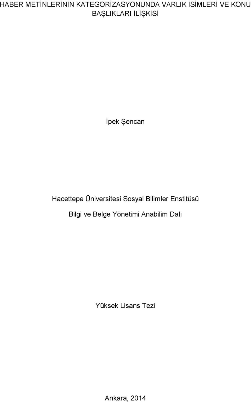 Hacettepe Üniversitesi Sosyal Bilimler Enstitüsü