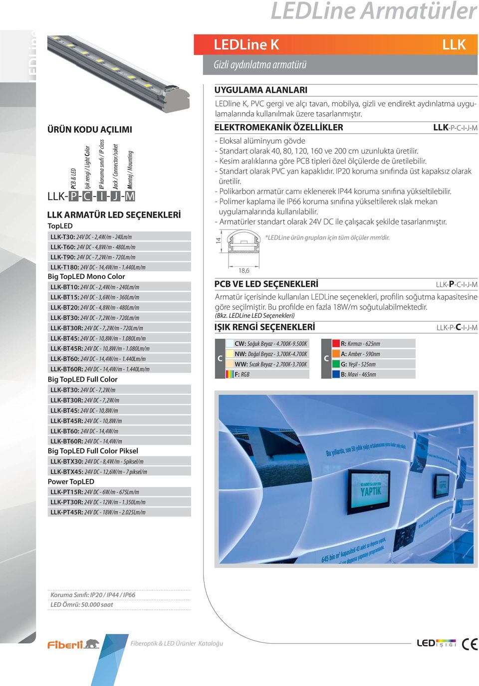 440m/m Big TopED Mono olor K-BT10: 24V D - 2,4W/m - 240m/m K-BT15: 24V D - 3,6W/m - 360m/m K-BT20: 24V D - 4,8W/m - 480m/m K-BT30: 24V D - 7,2W/m - 720m/m K-BT30R: 24V D - 7,2W/m - 720m/m K-BT45: 24V