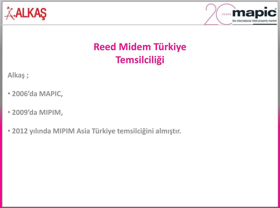 2009 da MIPIM, 2012 yılında