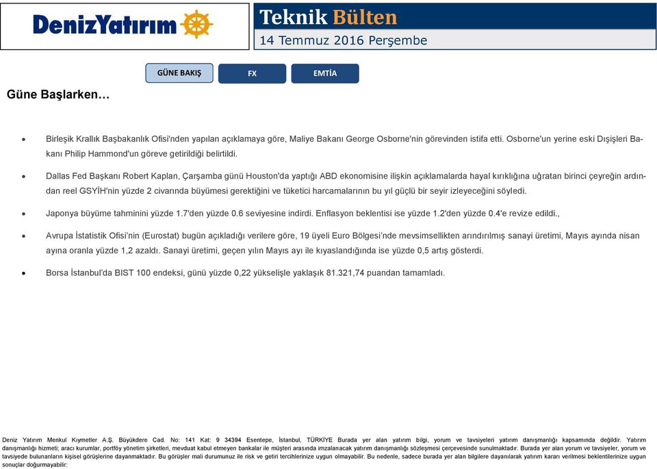 Dallas Fed Başkanı Robert Kaplan, Çarşamba günü Houston'da yaptığı ABD ekonomisine ilişkin açıklamalarda hayal kırıklığına uğratan birinci çeyreğin ardından reel GSYİH'nin yüzde 2 civarında büyümesi