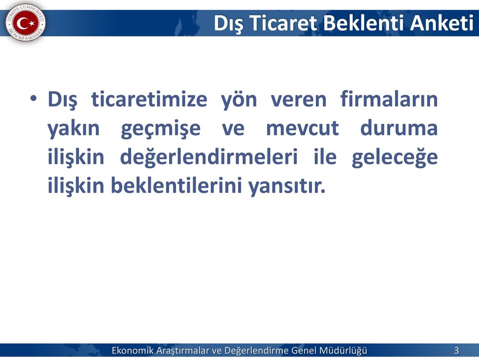 değerlendirmeleri ile geleceğe ilişkin beklentilerini