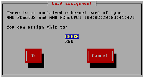 GREEN ve RED uçları olarak tanımlayacağımız ethernet kartlarının sisteme kurulu olmadığını görüp bunları kurmak için Ok