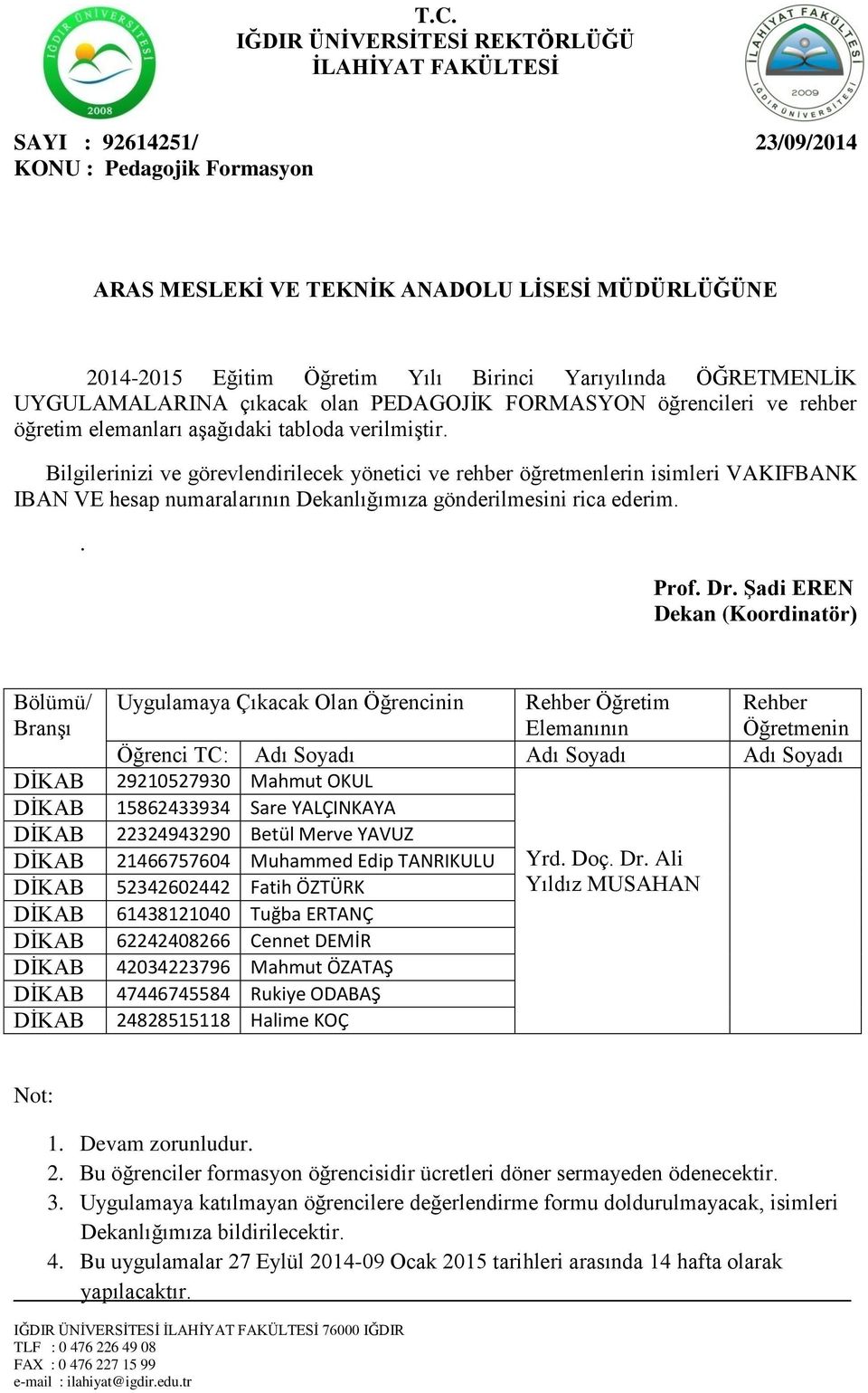 Edip TANRIKULU Yrd Doç Dr Ali DĠKAB 52342602442 Fatih ÖZTÜRK Yıldız MUSAHAN DĠKAB 61438121040 Tuğba ERTANÇ DĠKAB