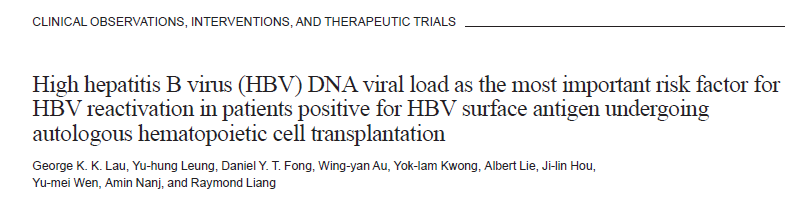 Kök hücre nakli olan 137 hasta 23 ü HBsAg +, 37 si anti-hbs + ve 77 si HBV negatif Nakil sonrası 32 hastada (%23) ortalama 136 gün sonra hepatit gelişmiş Bu 32
