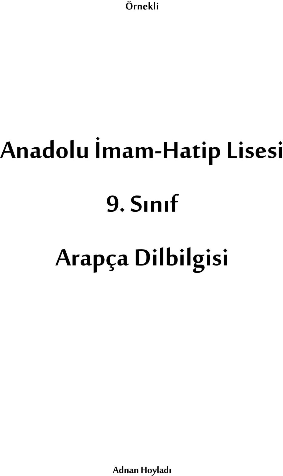 9. Sınıf Arapça