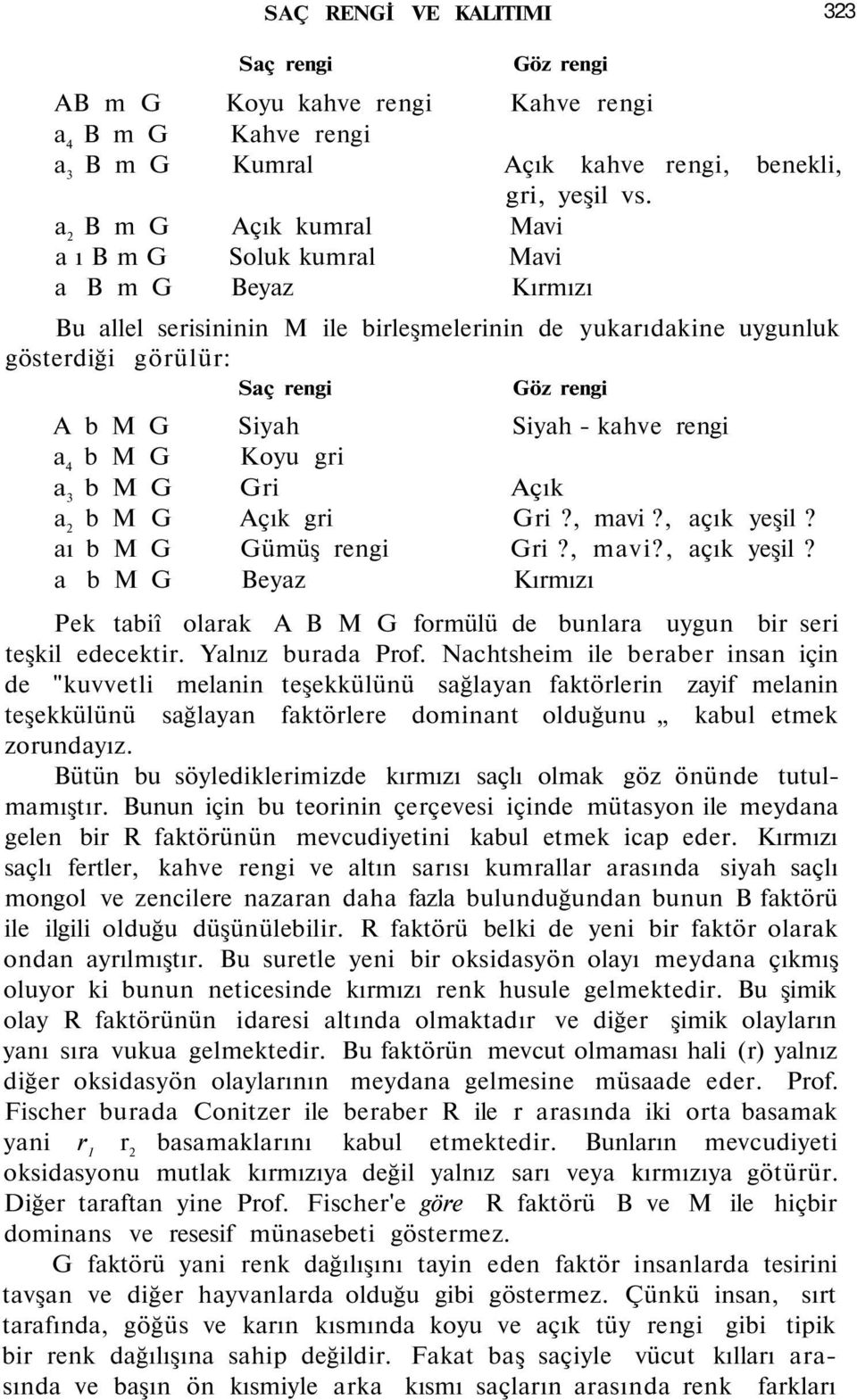 Siyah - kahve rengi a 4 b M G Koyu gri a 3 b M G Gri Açık a 2 b M G Açık gri Gri?, mavi?, açık yeşil? aı b M G Gümüş rengi Gri?, mavi?, açık yeşil? a b M G Beyaz Kırmızı Pek tabiî olarak A B M G formülü de bunlara uygun bir seri teşkil edecektir.