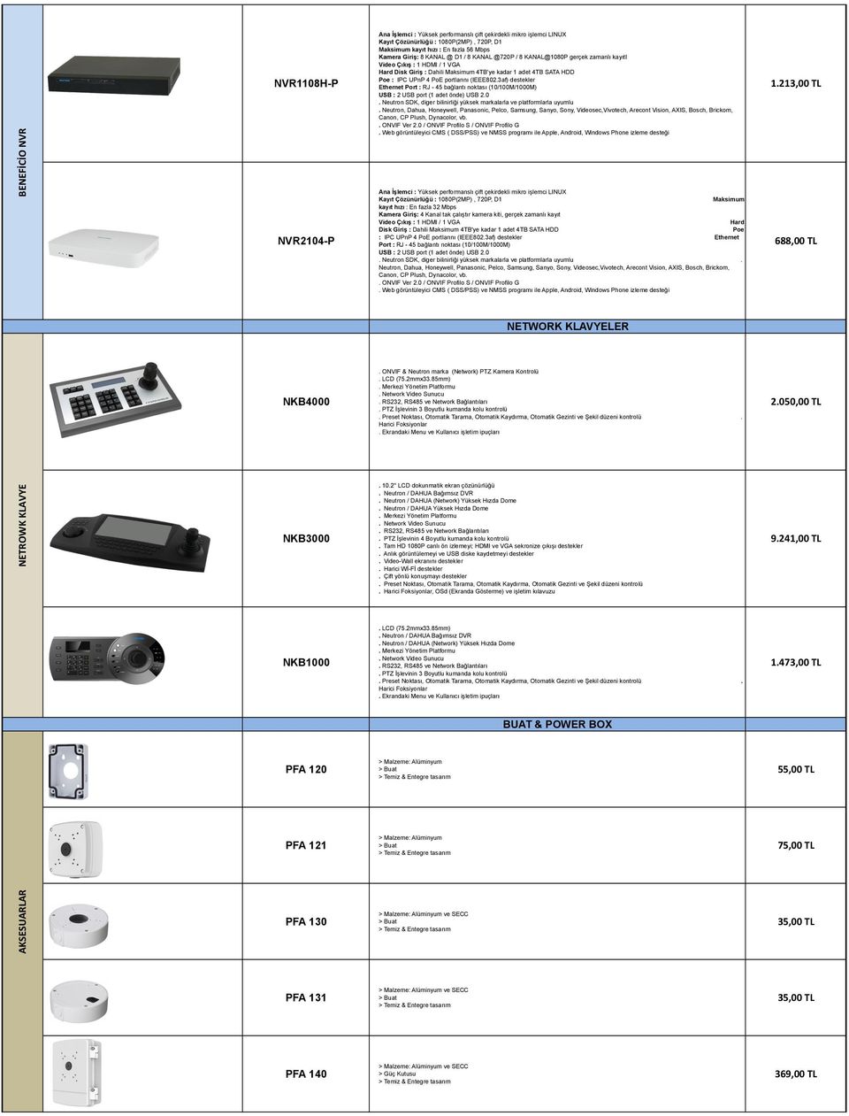 3af) destekler Ethernet Port : RJ - 45 bağlantı noktası (10/100M/1000M) 1.213,00 TL USB : 2 USB port (1 adet önde) USB 2.